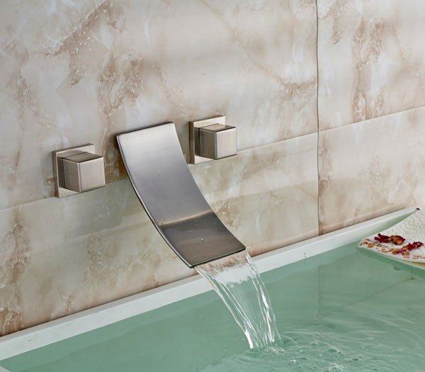 Brushed Retro Bathroom Waterfall Bathtub Faucet